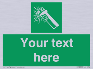 Custom sign safe condition emergency hammer